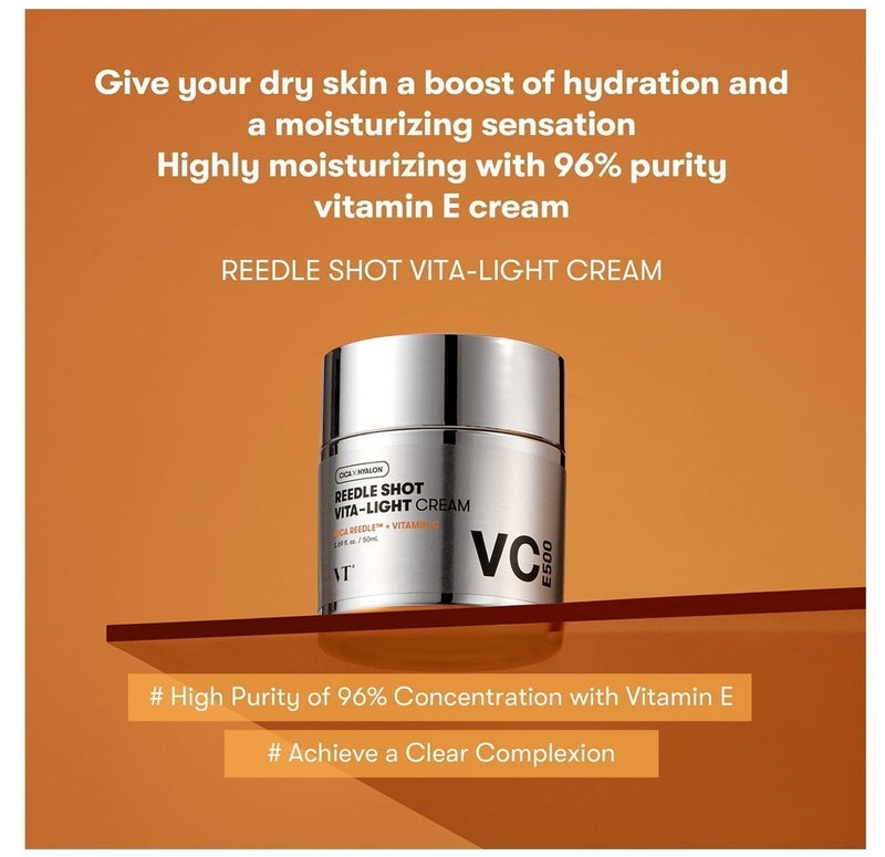 VT COSMETICS Vita-Light Cream | Vitamin C Cream with Vitamin B & E, Face Cream For Glowing & Radiant Skin, Dry, Normal or Sensitive Skin 1.69Fl Oz(50ml) - Image 3